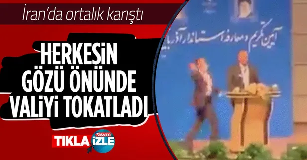 İran'da devir teslim töreninde tokat