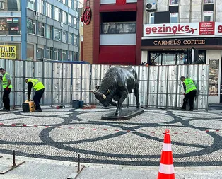 Kadıköy’ün simgesi Boğa Heykeli bakıma alındı