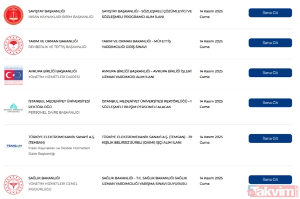 20 kurum KPSS'li KPSS'siz ilanları duyurdu: 18 BİN 5 MEMUR ALIMI YAPILACAK! JANDARMA, KOSGEB, ADALET VE SAĞLIK BAKANLIĞI... - 12