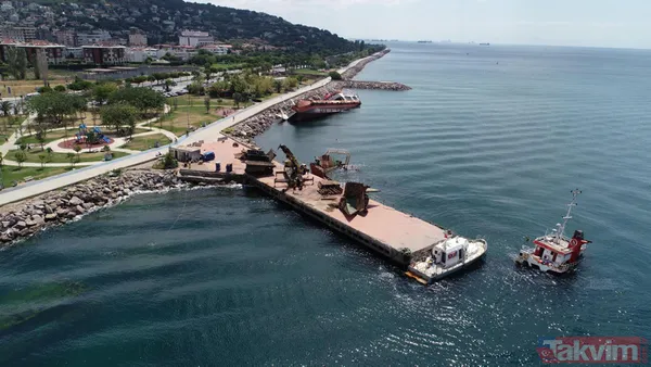 Maltepe Sahili'nde geçtiğimiz yıl batan geminin parçaları çıkartıldı - 9