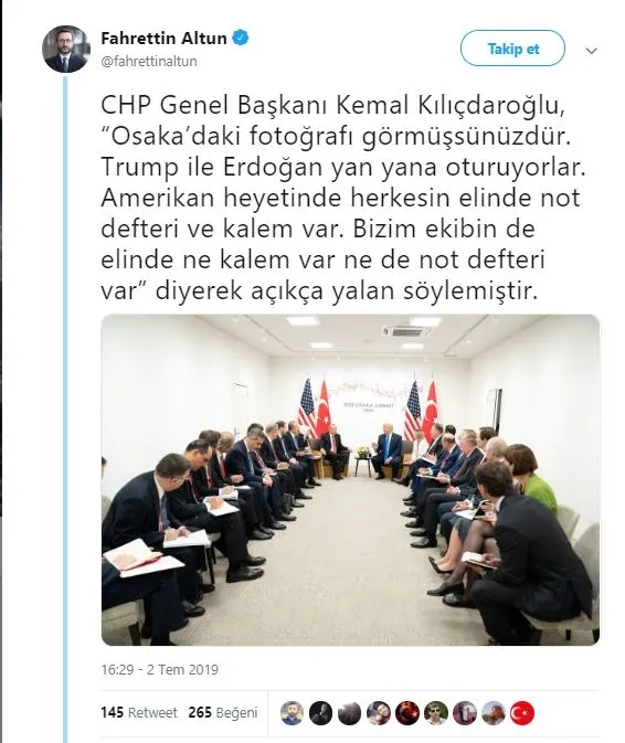 Cumhurbaşkanlığı İletişim Başkanı Fahrettin Altun'dan Kılıçdaroğlu'na G-20 yalanına sert tepki!-2