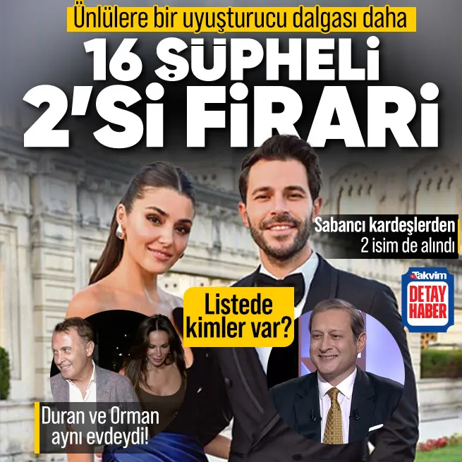 Ünlülere uyuşturucu soruşturması: Sabancı kardeşler, Fikret Orman ve Güzide Duran gözaltında