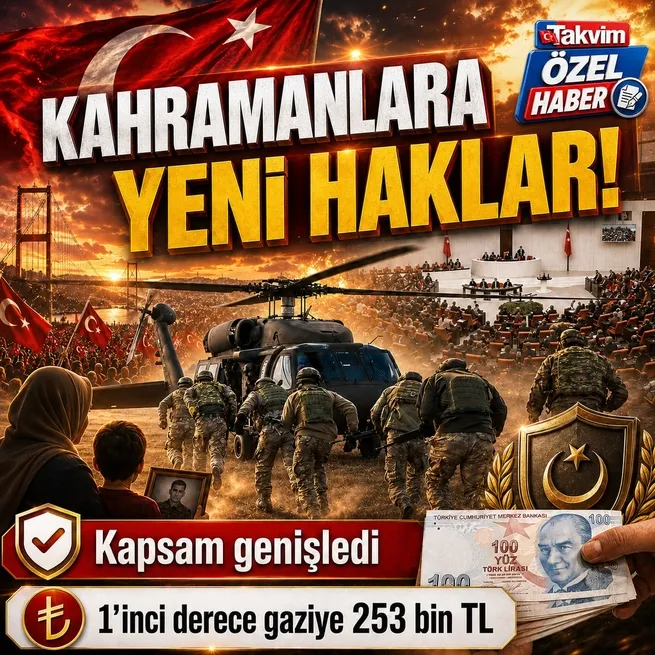 Gazi ve şehit yakınları için yeni dönem: Gelir 253 bin TLye ulaşacak