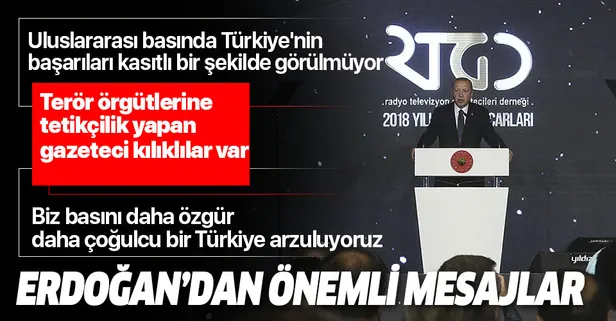 Son dakika: Başkan Erdoğan'dan Radyo ve Televizyon Gazetecileri Derneği Ödül Töreni'nde önemli açıklamalar