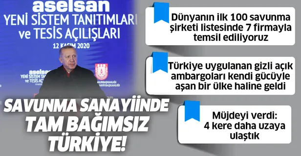 Son dakika: Başkan Erdoğan'dan ASELSAN Yeni Sistem Tanıtımları ve Tesis Açılışları Töreni'nde önemli açıklamalar