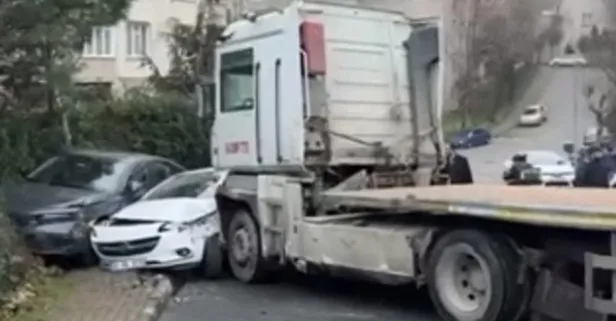 Başakşehir’de kontrolden çıkan TIR ortalığı savaş alanına çevirdi