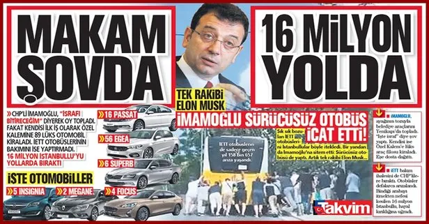 CHP’li İBB Başkanı Ekrem İmamoğlu israfı değil İstanbul’u bitirdi! 89 lüks otomobil kiraladı