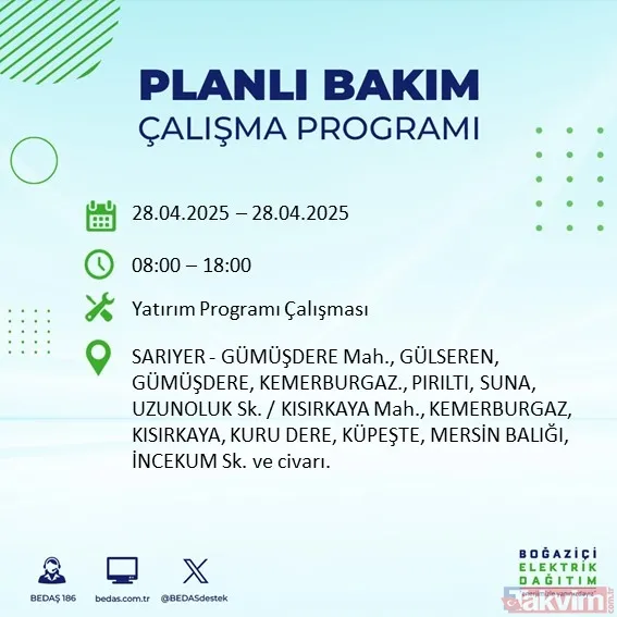 İSTANBUL ELEKTRİK KESİNTİSİ: BEDAŞ 28 Nisan 2025 Pazartesi elektriklerin gideceği ilçeleri duyurdu - 22