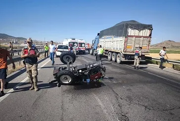 TIR traktörü ikiye böldü!