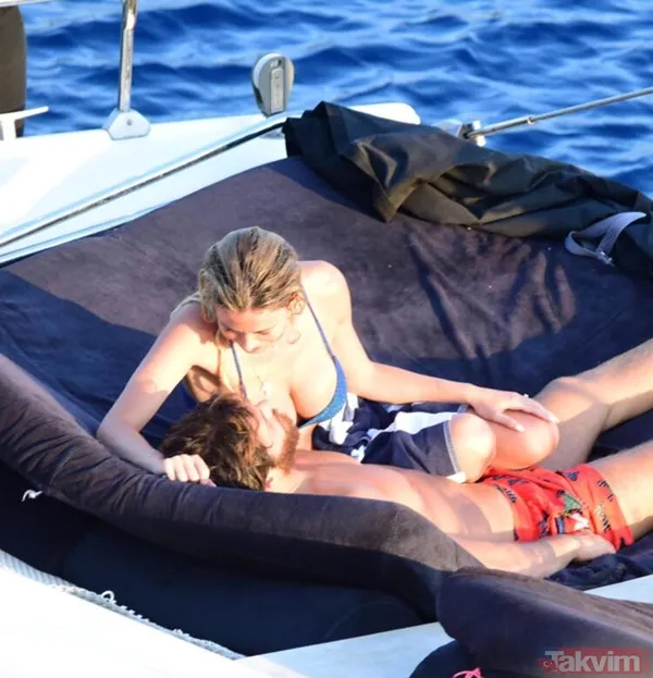 Can Yaman ve sevgilisi Diletta Leotta aşka geldi uluorta öpücüklere boğdu! Teknede aldırışsız romantizm... - 3