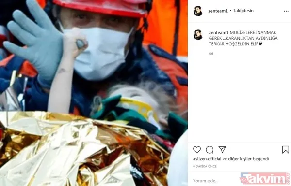 Elif bebek 65 saat sonra Türkiye'ye umut oldu! Ünlülerden Elif Perinçek paylaşımı: Bize yaşattığın mutluluk ve umut... - 23