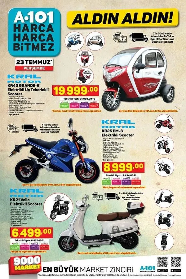 A101 Aktuel Urunler Katalogu 23 Temmuz A101 Aktuel Elektrikli Scooter Surprizi Takvim