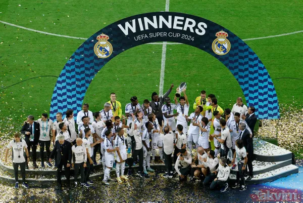 UEFA Süper Kupa'da şampiyon Real Madrid! Mbappe siftah yaptı... Arda Güler 4. kupasını kaldırdı - 21