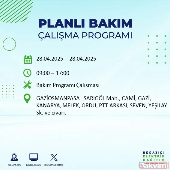 İSTANBUL ELEKTRİK KESİNTİSİ: BEDAŞ 28 Nisan 2025 Pazartesi elektriklerin gideceği ilçeleri duyurdu - 34