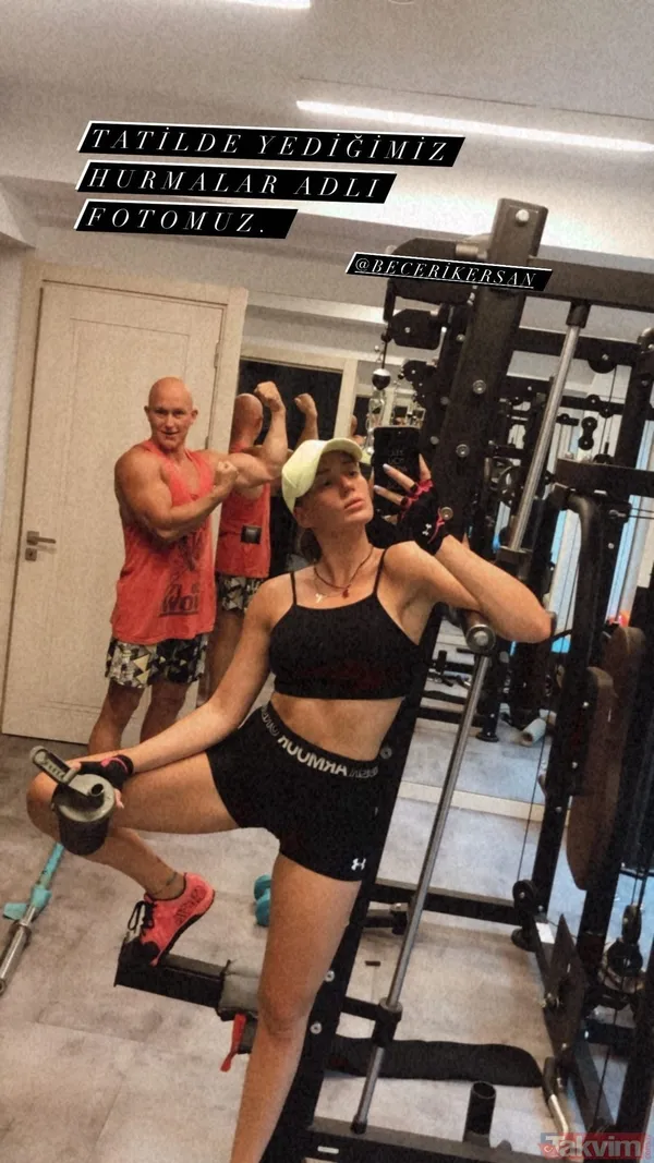 Gizem Karaca mini taytı ile spor yaptığı anları paylaştı sosyal medya çalkalandı! Herkes onu konuştu ‘Gizem’den squat şov’ - 3