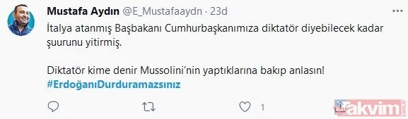 Türkiye, Başkan Erdoğan'ın yanında! Mussolini kırıntısı Draghi'ye tokat gibi cevap: #ErdoğanıDurduramazsınız