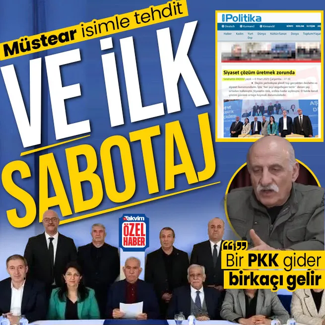 Öcalanın Fesih çağrısı yaptığı Kandilden ilk sabotaj! Duran Kalkan müstear isimle tehditler savurdu: Bir PKK gider birkaçı gelir