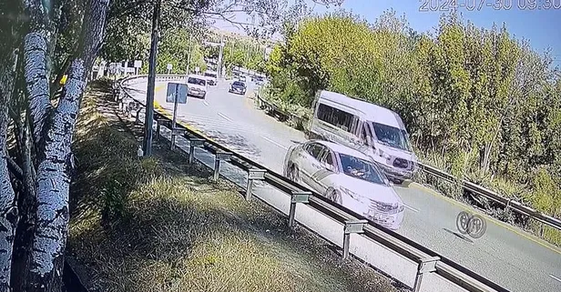 Trafikte korku dolu anlar: Teker fırladı