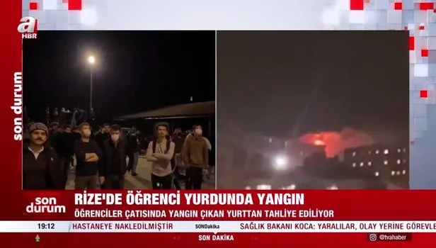 Rize’de öğrenci yurdunda korkutan yangın!