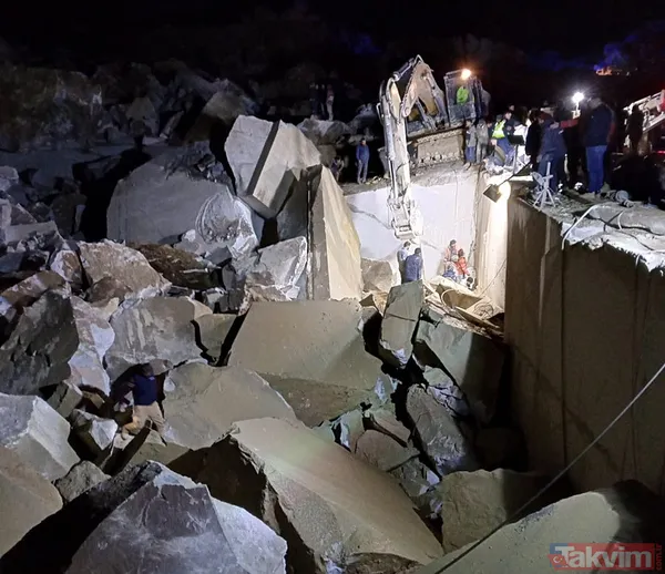 Balıkesir'deki mermer ocağında facia: 2 işçinin üzerine kaya düştü! Göçük anı kameralarda - 11
