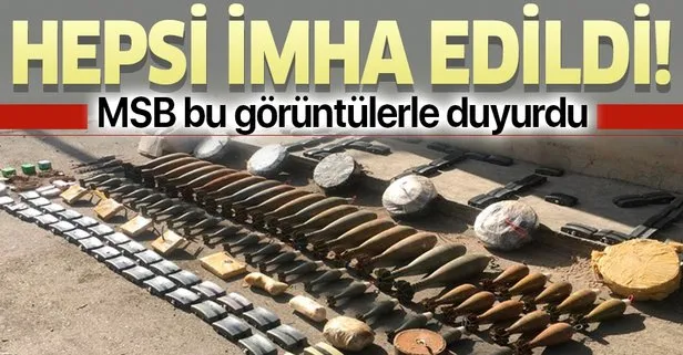 MSB duyurdu: Rasulayn’da terör örgütü PKK/YPG’ye ait çok miktarda mühimmat imha edildi