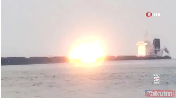 Kızıldeniz'de Yunan gemisinin vurulma anı kamerada! Husiler açık açık ilan etti... "Daha fazlasını vuracağız" - 2