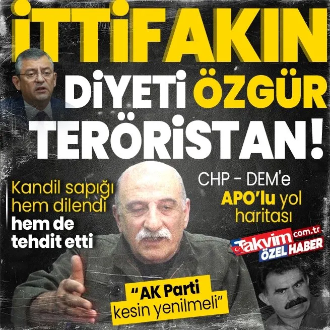 PKK elebaşı Duran Kalkandan küstah tehdit! Özgür teröristan isteyip AK Parti kesin yenilmeli dedi: CHP - DEMe Öcalanlı yol haritası