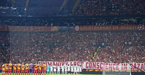 Galatasaray tribünlerinden Filistin'e destek: "İnsanlık Gazze'de vicdanını yitirdi"
