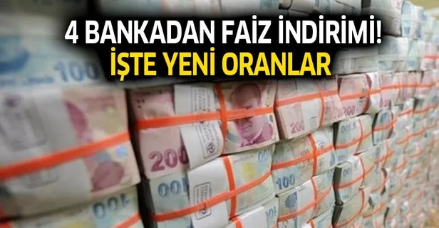 4 bankadan faiz indirimi! Ziraat Bankası, Halkbank, ING ve Vakıfbank...
