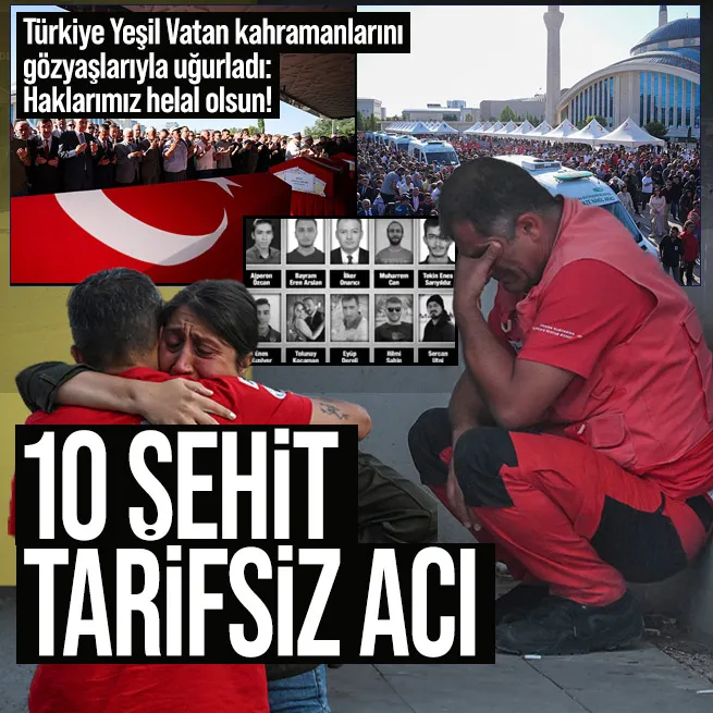 Eskişehirdeki yangın faciasında 10 şehit! Türkiye Yeşil Vatan kahramanlarını sonsuzluğa uğurladı: Haklarımız helal olsun