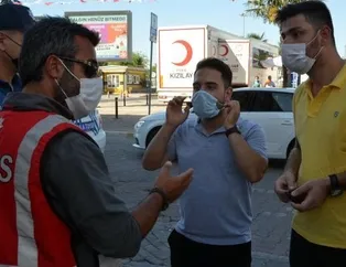 Polis denetimini gören maskesini taktı