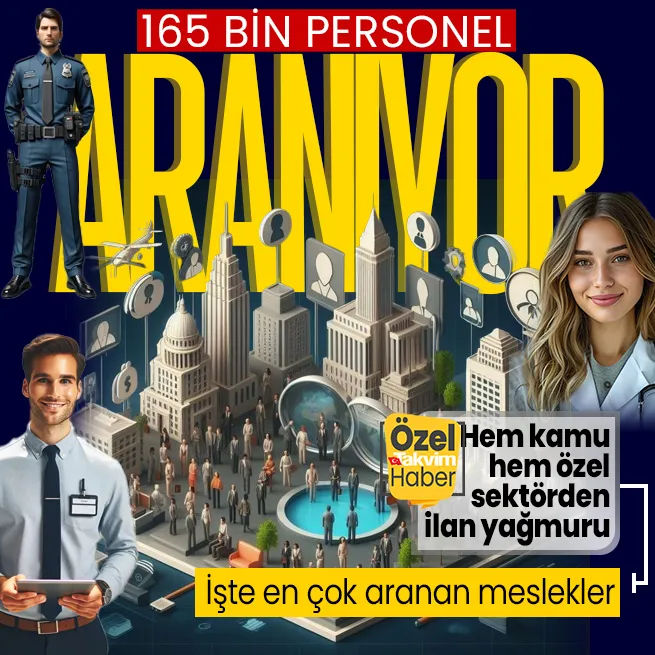 165 BİN PERSONEL ARANIYOR! Kamu ve özel sektörden personel ilanı yağmuru! En çok hangi mesleklerin iş ilanı var? Sağlık teknikeri, güvenlik, satış danışmanı...
