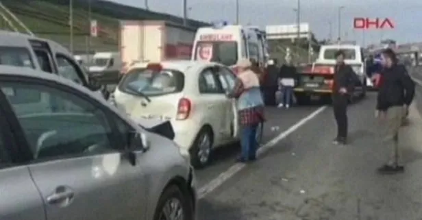 Haliç köprü çıkışında trafiği kilitleyen kaza!