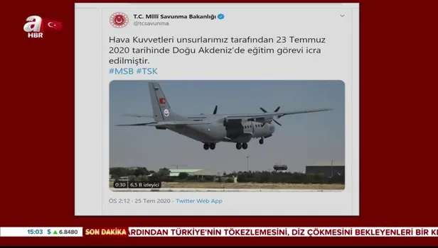 Son dakika: Bakanlık açıkladı: Hava Kuvvetleri unsurlarımız Doğu Akdeniz’de eğitim görevi icra etti