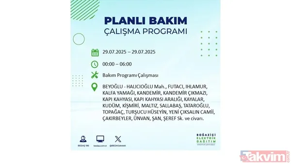 Bugün İstanbul'da elektrik ve su kesintisi var mı? BEDAŞ ve İSKİ duyurdu: Hangi ilçeler etkilenecek? - 28