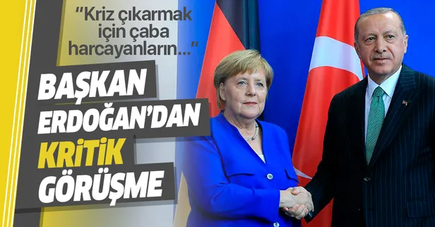 Son dakika: Başkan Erdoğan, Almanya Başbakanı Merkel ile görüştü