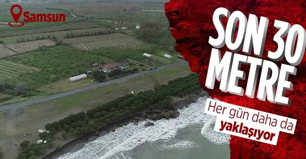 Samsun’da dev dalgalar kıyıyı yuttu! Karadeniz evlere adım adım yaklaşıyor