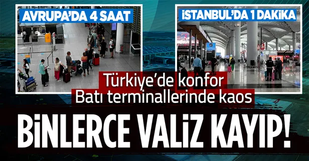 İstanbul'da 1 dakika Avrupa'da 4 saat: Londra, Paris, Roma ve Frankurt havalimanlarında uzun kuyruklar oluştu!