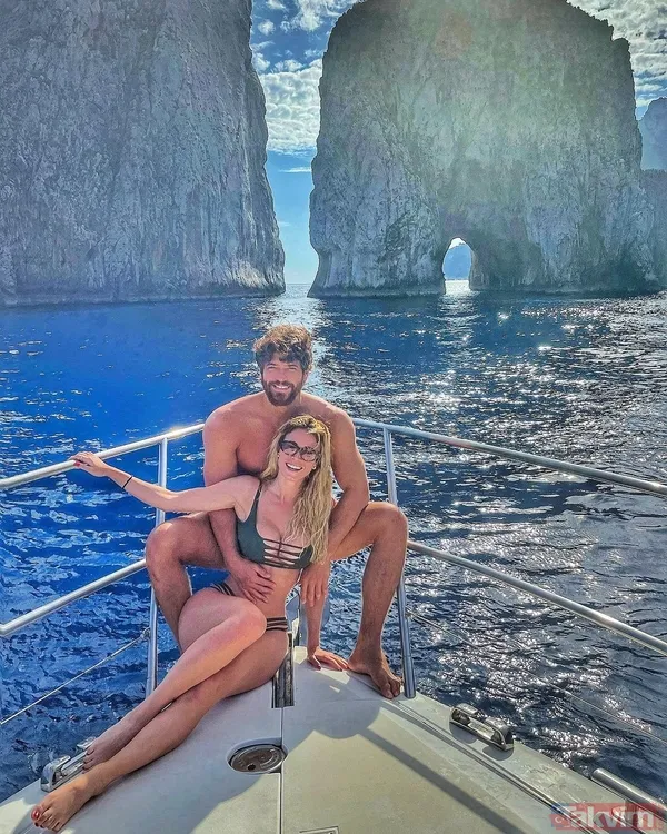Can Yaman ve Diletta Leotta teknede kucak kucağa poz verdi sosyal medya onları konuştu! İtalyan spiker yeşil bikinisiyle… - 11