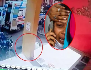 Hindistan'dan dünyayı şoke eden içler acısı görüntüler! Bir anda yere yığıldı!