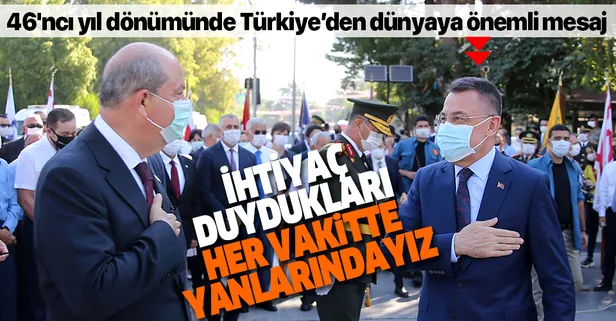Cumhurbaşkanı Yardımcısı Fuat Oktay Kıbrıs Barış Harekatı'nın 46'ncı yıl dönümü törenlerine katıldı-1