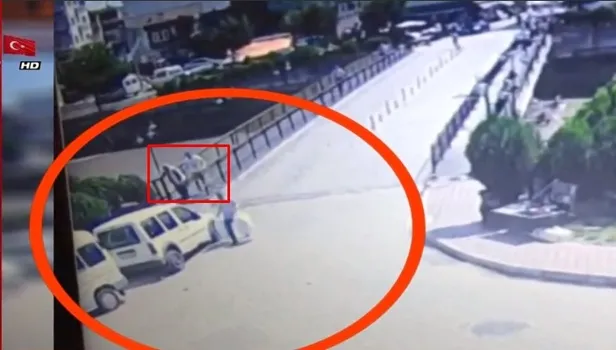Samsun Terme'de köprünün çökme anı kamerada