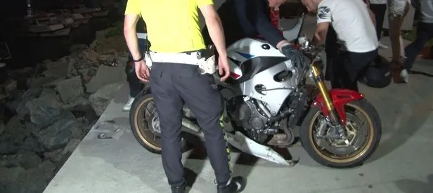 Fatih’te motosiklet kayalıklara uçtu: 1 yaralı