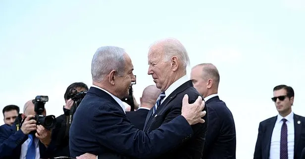Soykırımcı İsrail'in katliamına ortak olan ABD Başkanı Joe Biden İsrail'de! Hamas'ı suçladı işgalcileri akladı