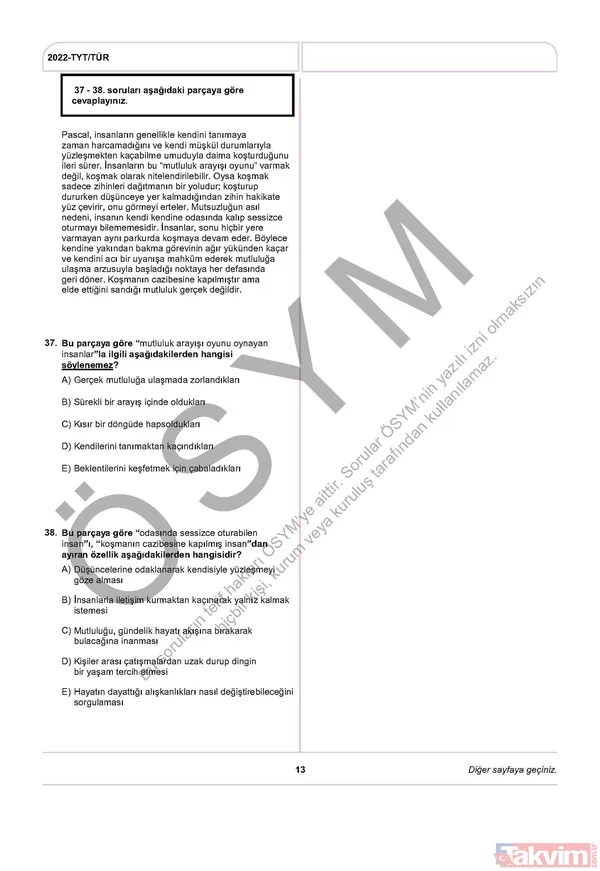 YKS TYT FUL A-B-C-D kitapçığı soru ve cevap anahtarı! 2022 YKS TYT SORU VE CEVAPLARI PDF İNDİR! osym.gov.tr YKS TYT Türkçe, Sosyal Bilimler, Matematik, Fen, Coğrafya, Din cevap anahtarı! - 15