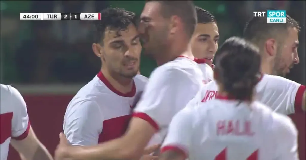 GOL | Türkiye 2-1 Azerbaycan (Kaan Ayhan)