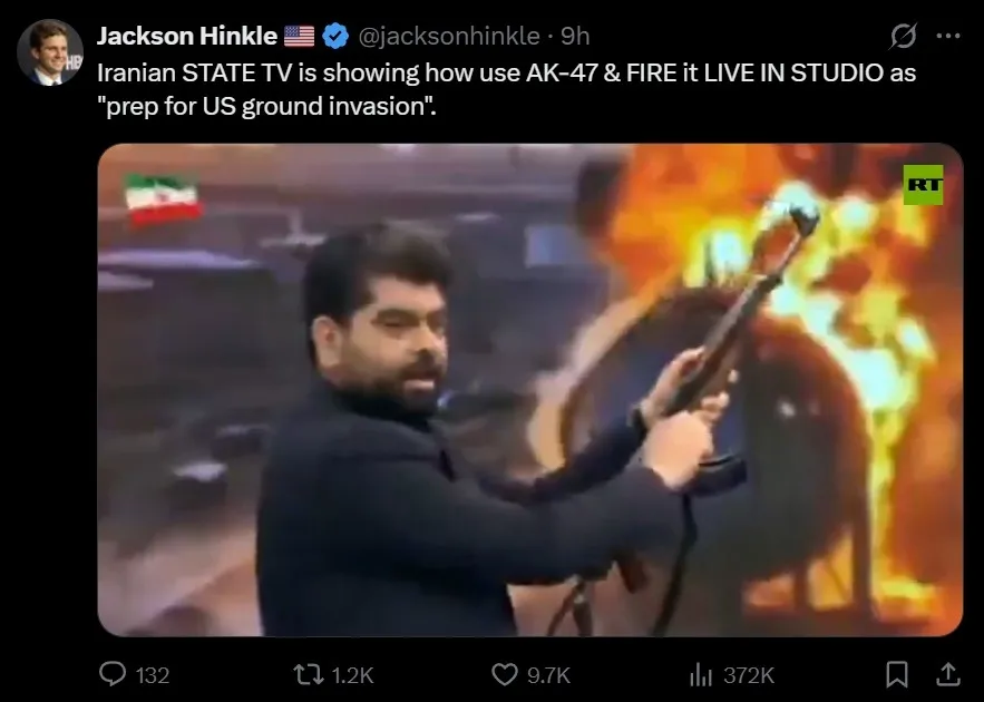 1778946351903.jpeg İran televizyonunda canlı yayında silah eğitimi! Sunucular BAE bayrağını hedef aldı-5
