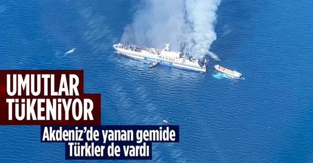 Yunanistan’da feribot alev alev yandı! Bir Türk vatandaşı kayıp