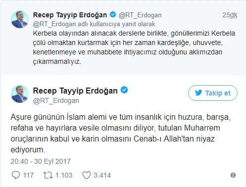 Cumhurbaşkanı Erdoğan'dan Muharrem ayı mesajı - 1