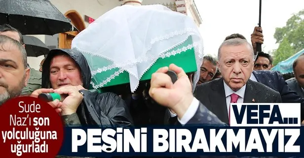 Başkan Erdoğan AK Parti programından dönerken hayatını kaybeden Sude Naz Akkuş’un cenaze törenine katıldı